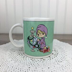 Precious Moments Ceramic Christmas Mug,  Vintage 1996 Enesco